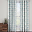 Modern Jacqueline Jacquard Drapes Grommet Top (Set of 2 Panels)-Royal Tradition-108 x 63" Pair-Mist-Egyptian Linens