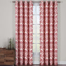 Modern Jacqueline Jacquard Drapes Grommet Top (Set of 2 Panels)-Royal Tradition-108 x 63" Pair-Poppy-Egyptian Linens