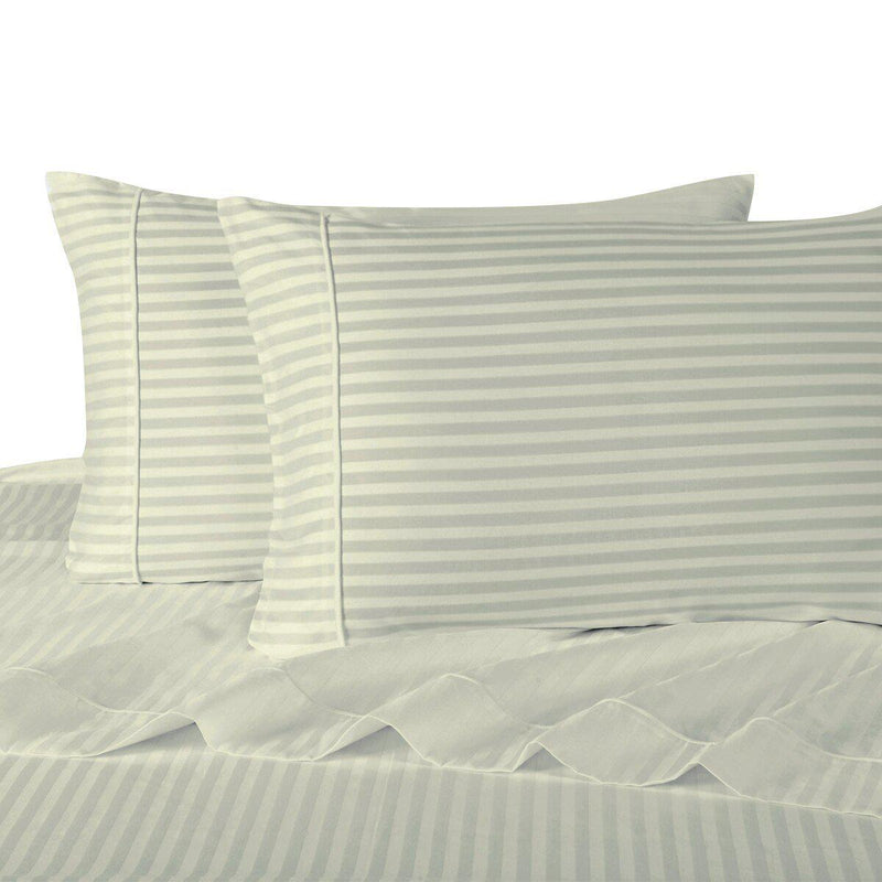 Olympic Queen Sheet Set - Striped 300 Thread Count-Royal Tradition-Ivory-Egyptian Linens