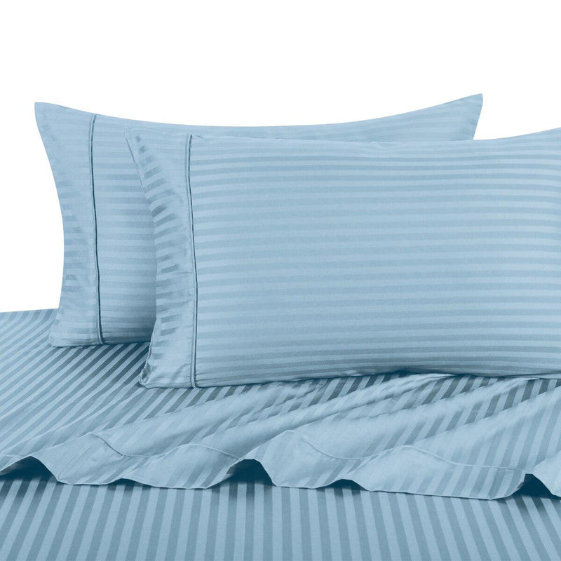 Olympic Queen Sheet Set - Striped 300 Thread Count-Royal Tradition-Blue-Egyptian Linens