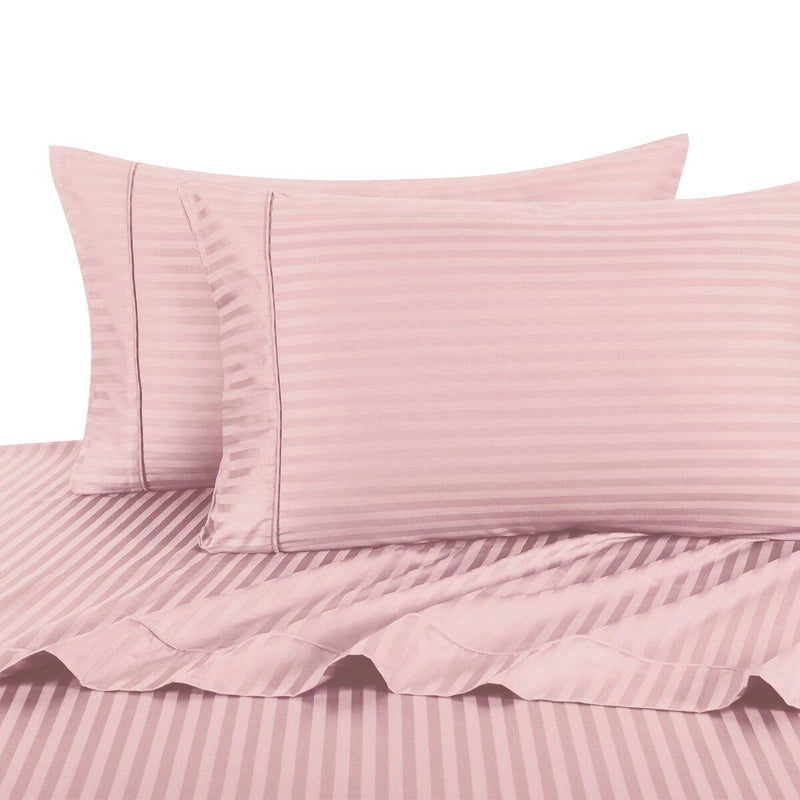 Olympic Queen Sheet Set - Striped 300 Thread Count-Royal Tradition-Blush-Egyptian Linens