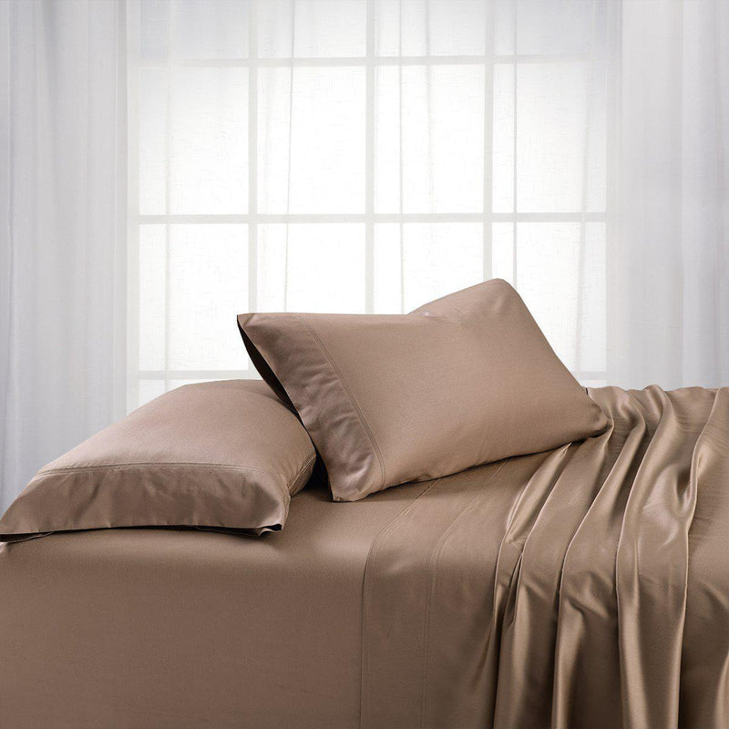 Cooling Bamboo 600 Sheet Set-Abripedic-Queen-Taupe-Egyptian Linens