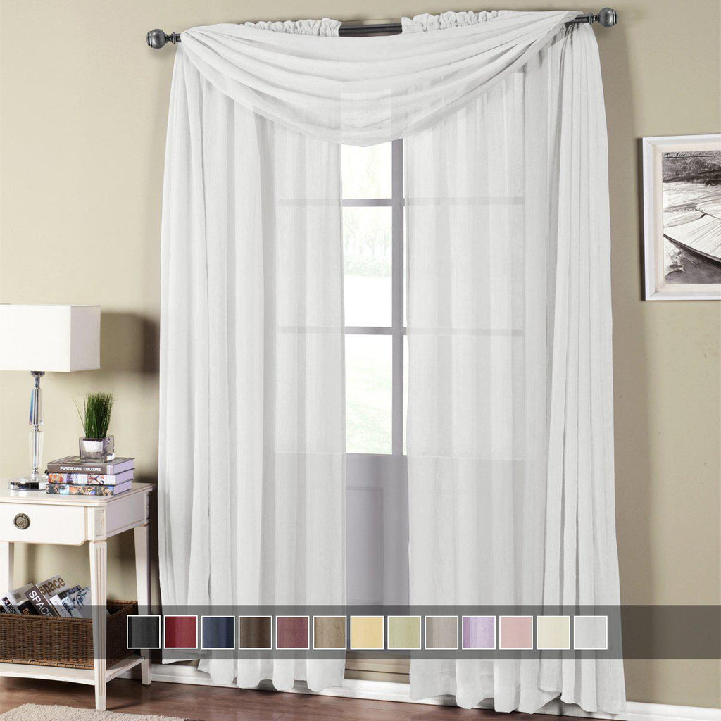 Abri Rod Pocket Crushed Sheer Curtain Panel