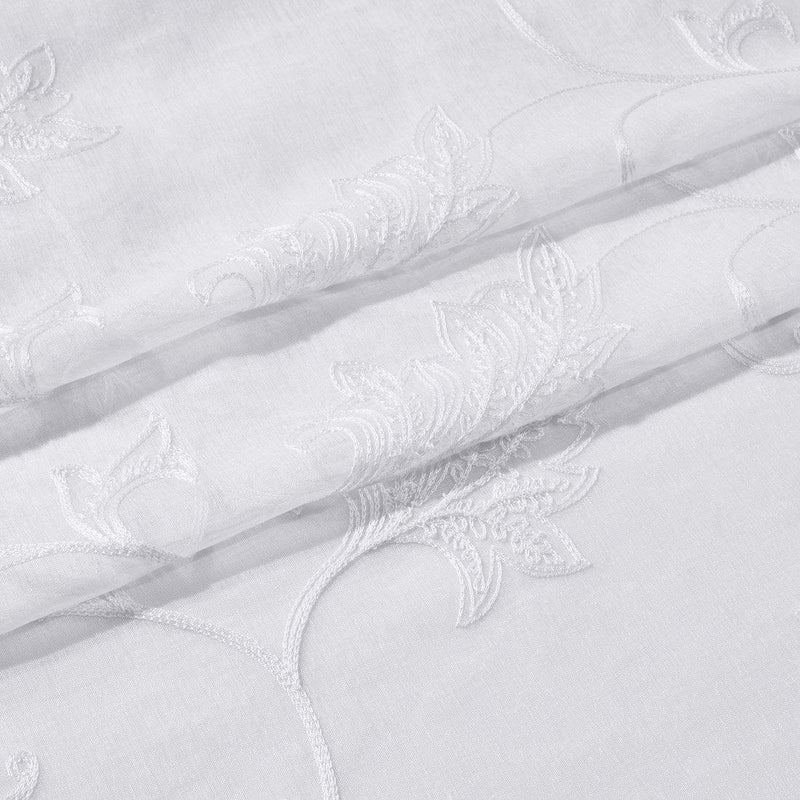 Andora Embroidered Grommet Top Sheer Panel Curtain Pair (Set of 2 )-Royal Tradition-Egyptian Linens