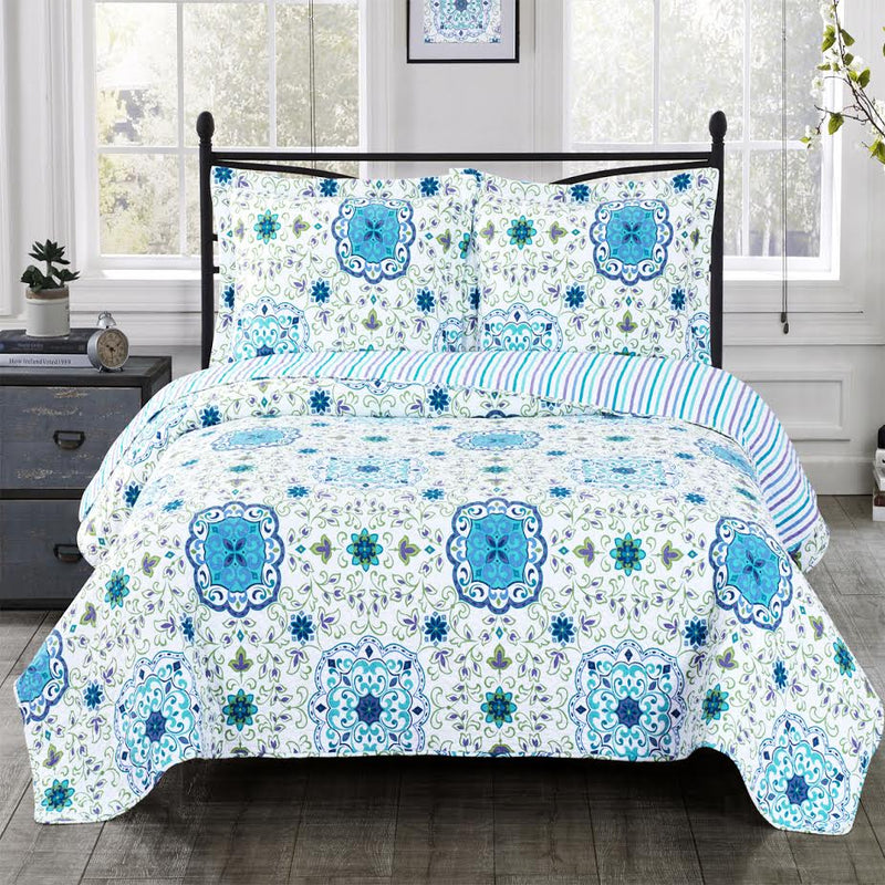 Arielle Wrinkle-Free Quilts Oversized In Twin, Queen or King Quilt Sets-Royal Tradition-Twin/Twin XL-Egyptian Linens