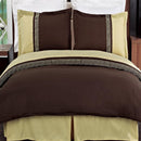 Astrid Embroidered 3-Piece Duvet Cover Sets-Royal Tradition-Full/Queen-Gold/Chocolate-Egyptian Linens