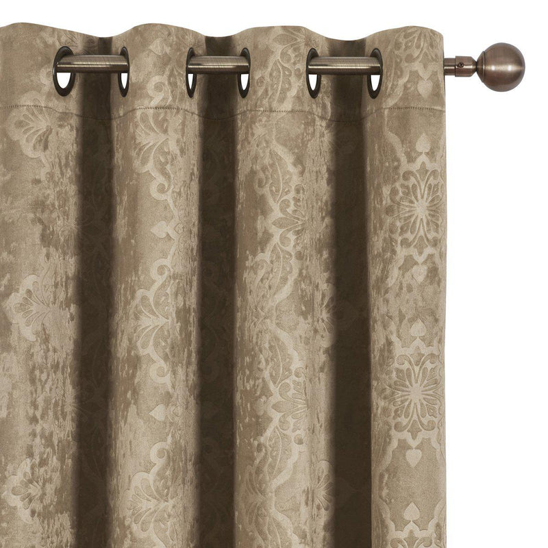 Bella Blackout Weave Paisley Grommet Curtain Panels (Set of 2)-Royal Tradition-Egyptian Linens