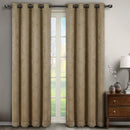 Bella Blackout Weave Paisley Grommet Curtain Panels (Set of 2)-Royal Tradition-104 x 63" Pair-Taupe-Egyptian Linens