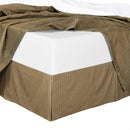 Stripe Bed Skirt 100% Microfiber-Royal Hotel Bedding-Full-Taupe-Egyptian Linens