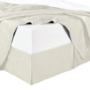 Split Corner 100% Cotton Solid 300TC Bed Skirts-Royal Tradition-Twin XL-Ivory-Egyptian Linens