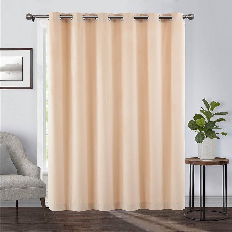 Heavyweight Wide Width 84-Inches Velvet Curtains Grommet Top (Single)
