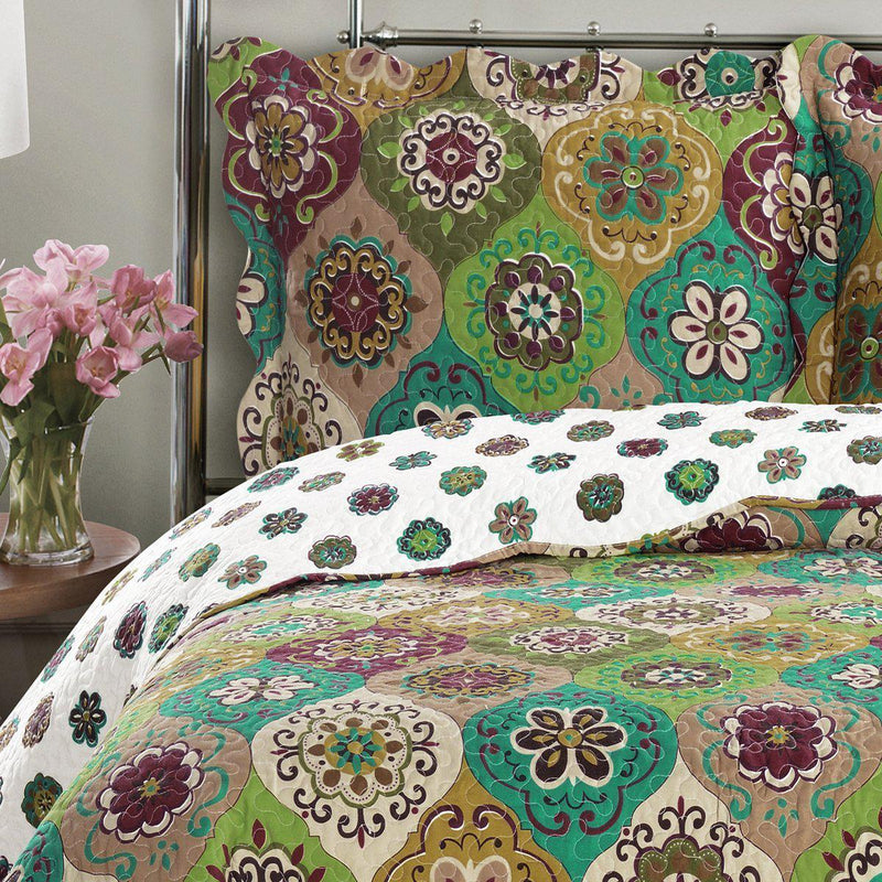Bonnie Floral Printed Lightweight Oversize Quilt Sets-Royal Tradition-Egyptian Linens