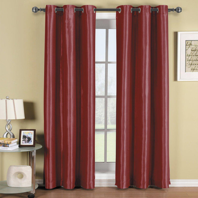Soho Thermal Blackout Grommet Top Curtain Panels (Single)-Royal Tradition-42 x 84" Panel-Burgundy-Egyptian Linens