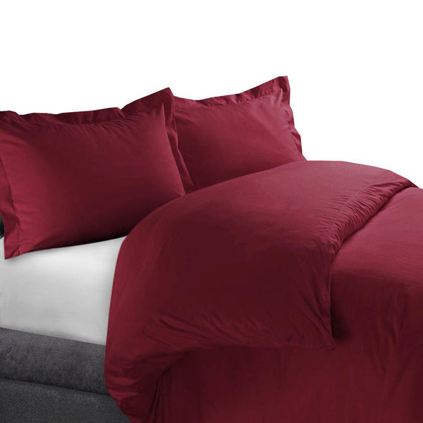 Duvet Cover Set 450 Thread Count-Royal Tradition-Full/Queen-Burgundy-Egyptian Linens