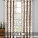 Catalina Leaf Swirl Jacquard Curtain Panels Grommet Top (Set of 2)-Royal Tradition-Egyptian Linens