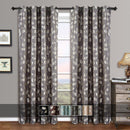 Pair Charlotte Leafy Jacquard Drapes Grommet Window Curtains (Set of 2 Panels)-Royal Tradition-Egyptian Linens