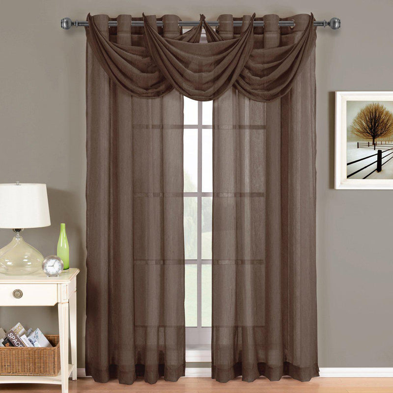 Abri Grommet Crushed Sheer Window Treatment (Single)-Royal Tradition-Egyptian Linens