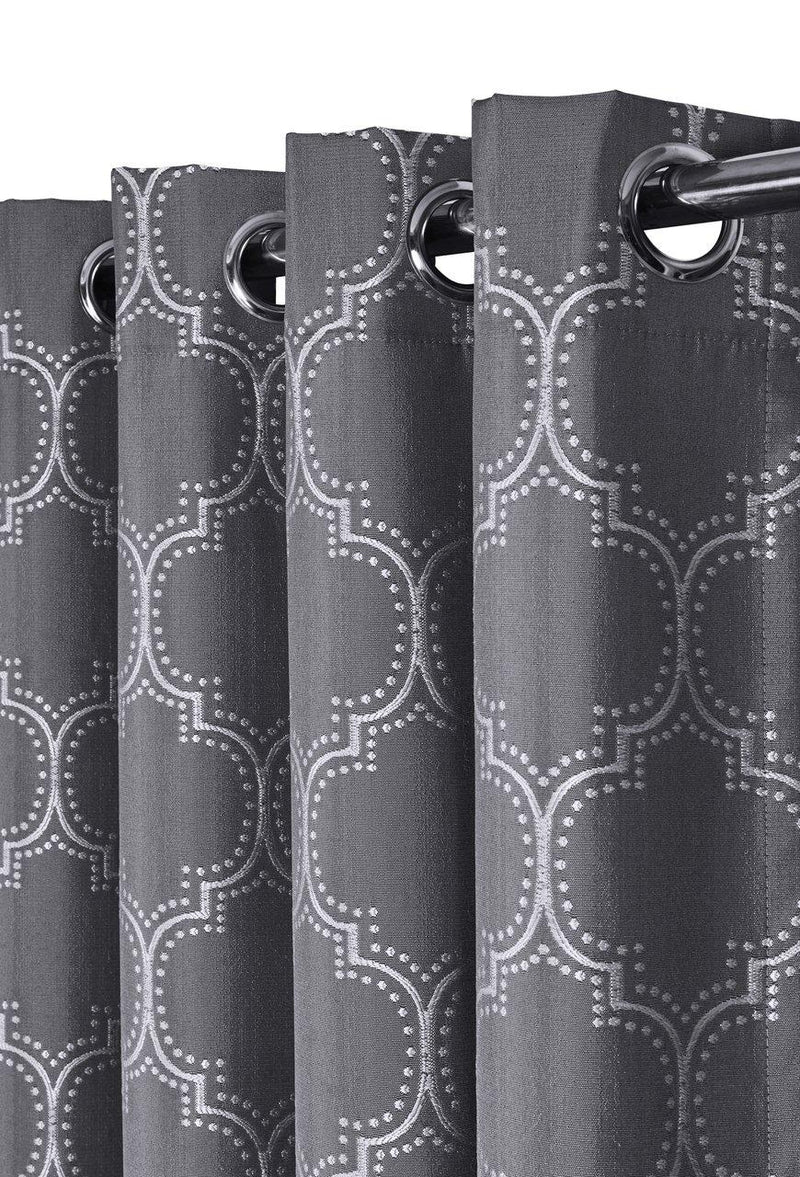 100% Blackout Curtain Panels Alana - Woven Jacquard Triple Pass Thermal Insulated (Set of 2 Panels)-Royal Tradition-Egyptian Linens