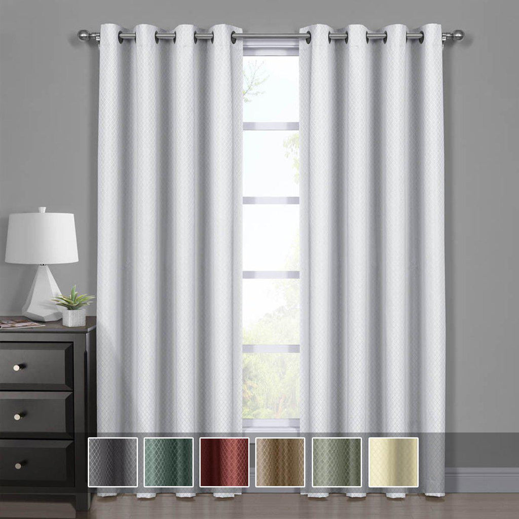 100% Blackout Curtain Diamond Jacquard Woven Drape Theme