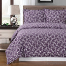 Duvet Cover Set - Eva-Royal Tradition-Full/Queen-Purple/White-Egyptian Linens
