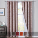 100% Blackout Curtain Panels Fannie - Woven Jacquard Triple Pass Thermal Insulated (Set of 2 Panels)-Royal Tradition-Egyptian Linens