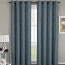 Fiorela Jacquard Drapes Floral Curtains Grommet Top Panel (Single)-Royal Tradition-54 x 63" Panel-Blue-Egyptian Linens