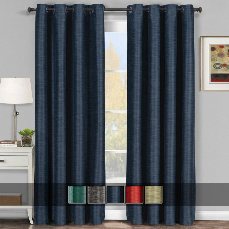 Galleria Room-Darkening Thermal Curtain Panels Tonal Stripe (Single)-Royal Tradition-Egyptian Linens