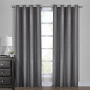 100% Blackout Curtain - Diamond Jacquard Woven Drape Theme (Set of 2)-Royal Tradition-54 x 63" Pair-Gray-Egyptian Linens