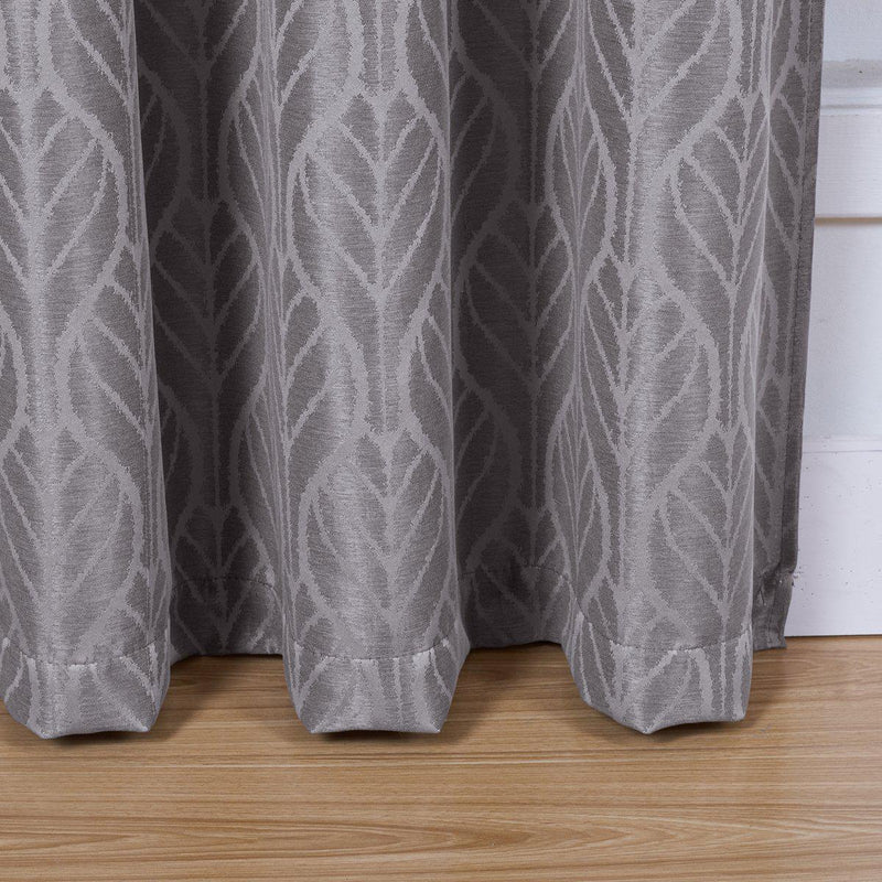 Pair Hilton Blackout Curtains Jacquard Thermal Insulated Set of 2 Panels-Royal Tradition-Egyptian Linens