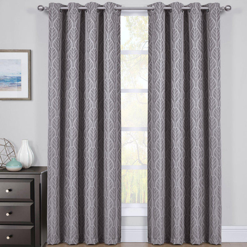 Pair Hilton Blackout Curtains Jacquard Thermal Insulated Set of 2 Panels-Royal Tradition-Egyptian Linens