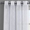 Harvard Grommet Top Embroidered Sheer Panel Pair (Set of 2 )-Royal Tradition-Egyptian Linens