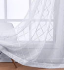 Harvard Grommet Top Embroidered Sheer Panel Pair (Set of 2 )-Royal Tradition-Egyptian Linens