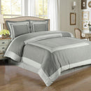 Gray & White Hotel Duvet Cover with shams 