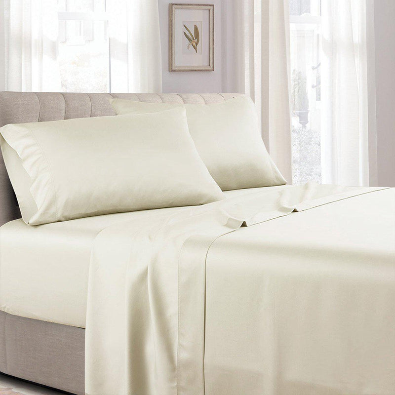 Flex Top King Fitted Sheet Only - Easy Care 650 Thread Count Ivory