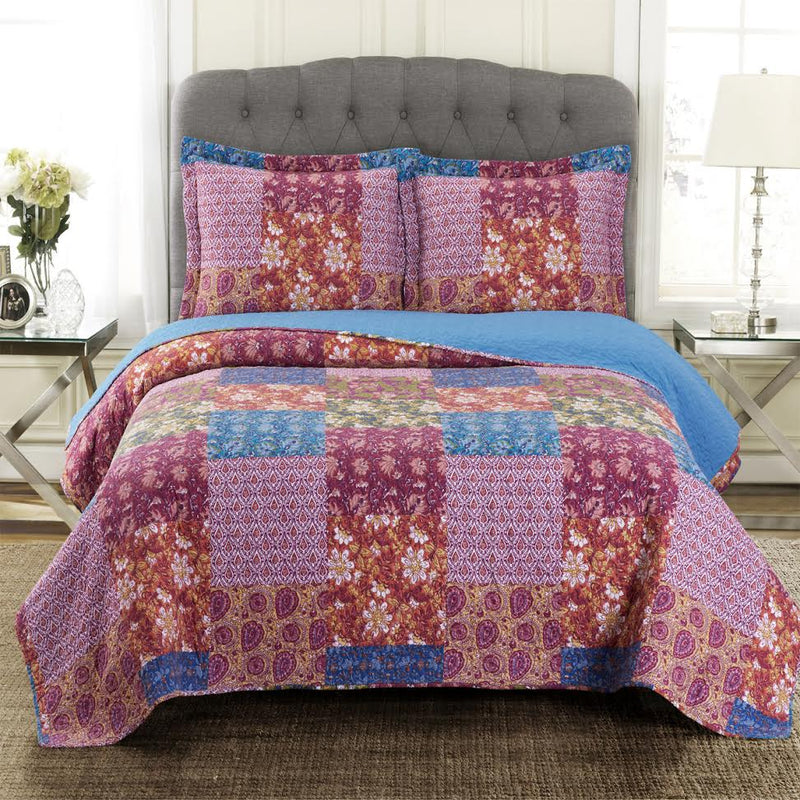 Kenzy Oversized Ouilt Set Reversible Retro Chic Style-Royal Tradition-Twin/Twin XL-Egyptian Linens