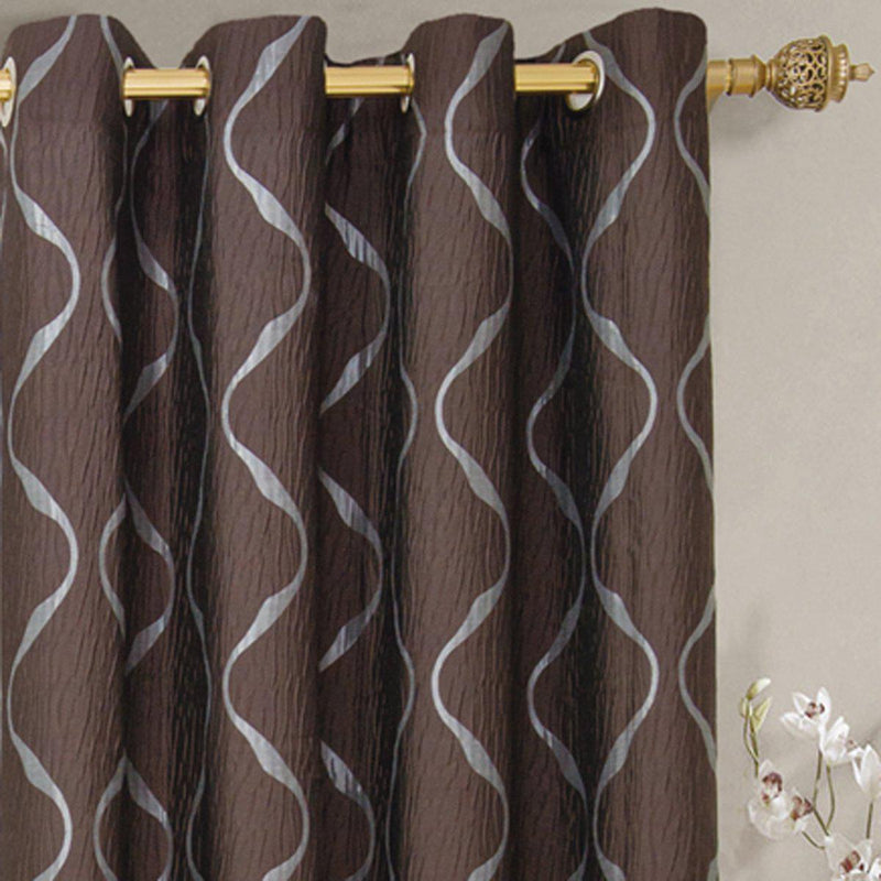 Laguna Contemporary Swirl Jacquard Curtain Panels With Top Grommets (Pair)-Royal Tradition-Egyptian Linens