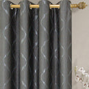 Laguna Contemporary Swirl Jacquard Curtain Panels With Top Grommets (Pair)-Royal Tradition-Egyptian Linens