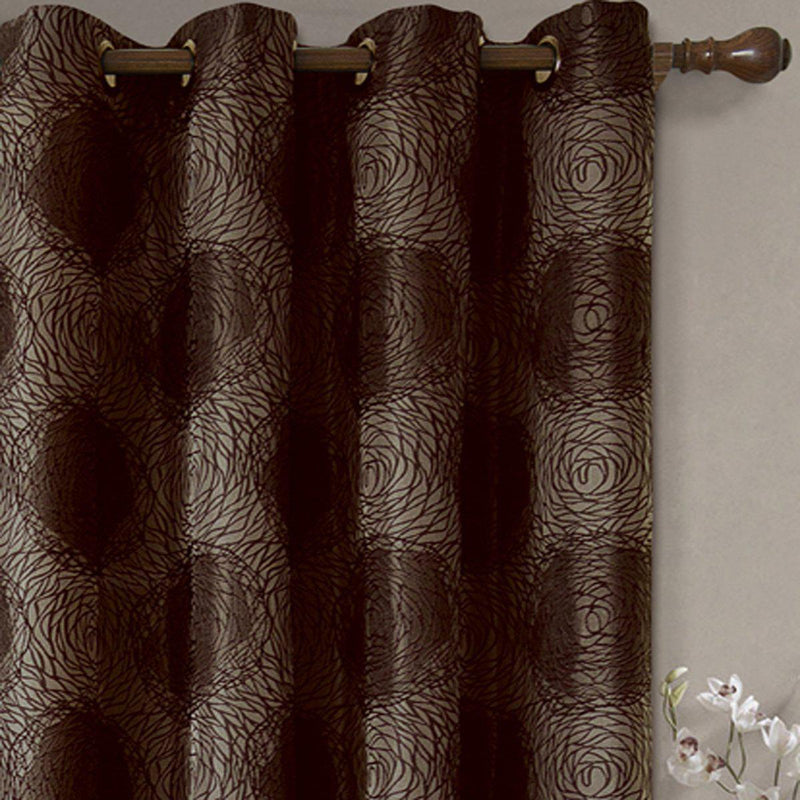 Lexington Circle Swirl Jacquard Curtains Top Grommet Panels (Set of 2)-Royal Tradition-Egyptian Linens