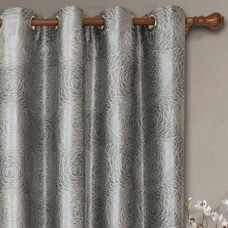 Lexington Circle Swirl Jacquard Curtains Top Grommet Panels (Set of 2)-Royal Tradition-Egyptian Linens