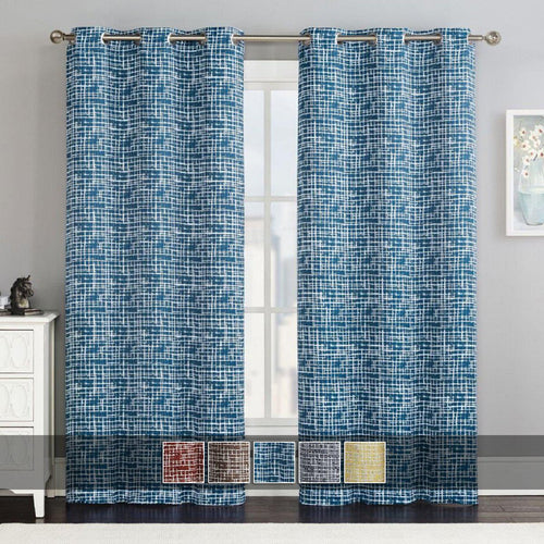 Lenox Thermal Room-Darkening Grommet Top Curtain Panels (Set of 2)-Royal Hotel Bedding-Egyptian Linens