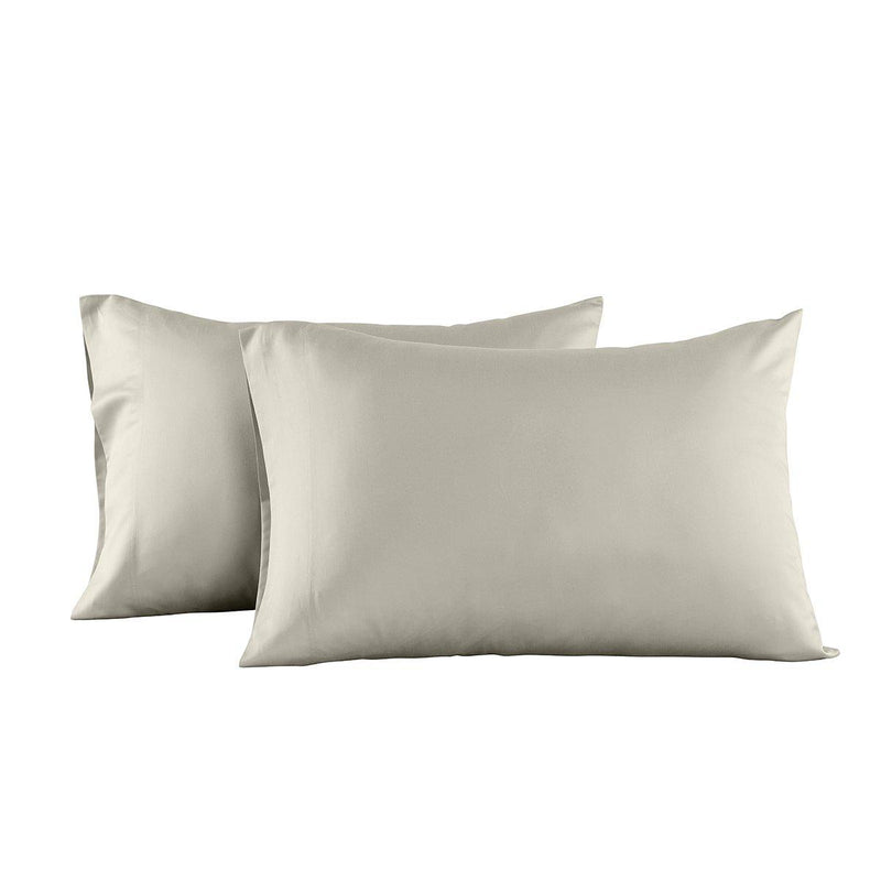 Solid Cotton Sateen 300 Thread Count Pillowcases (Pair)