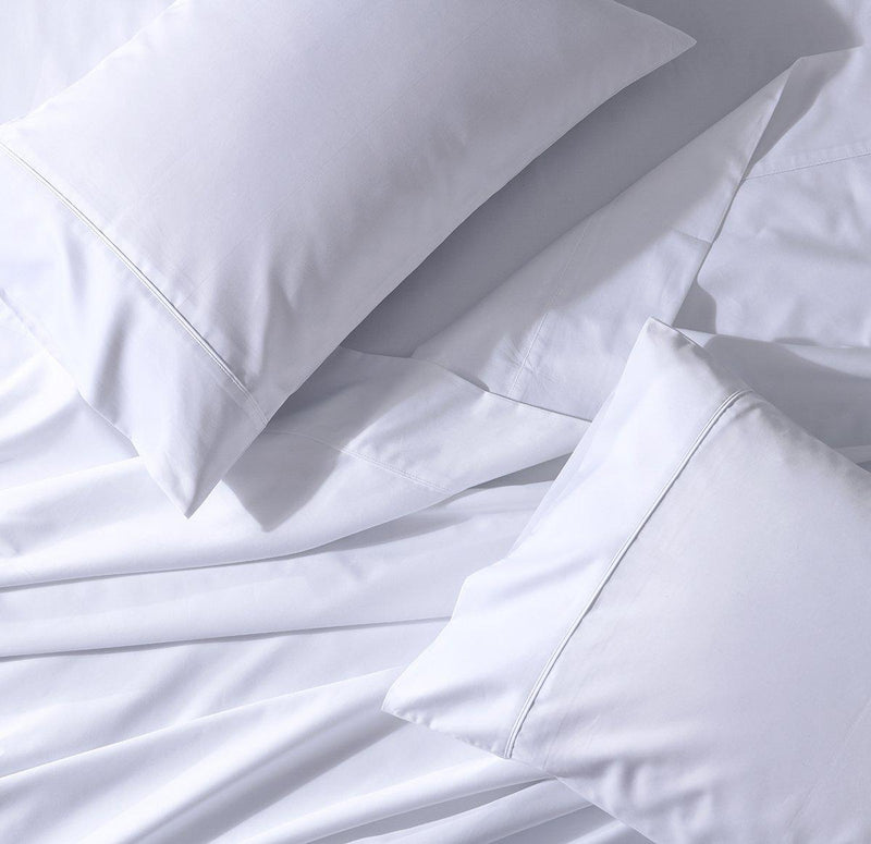 Split King Adjustable Bed Sheet Set - Crisp Percale-Abripedic-White-Egyptian Linens