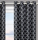 Black & Gray Meridian Thermal Grommet Room-Darkening Curtains (Set of 2 Panels)-Royal Tradition-Egyptian Linens