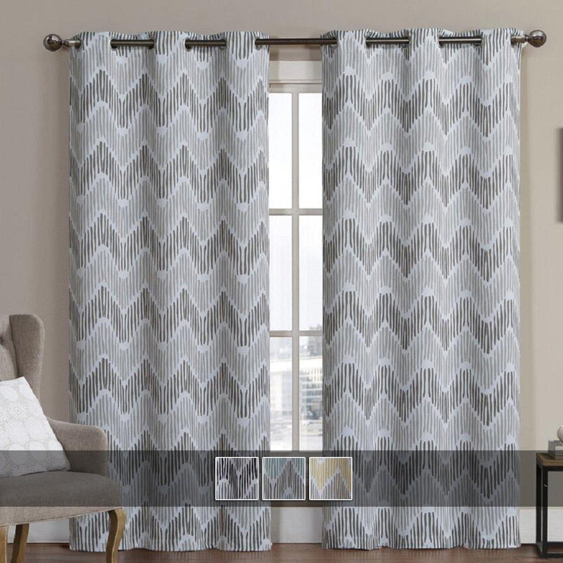 Marlie Intelligent design Blackout Weave Grommet Curtain Panels (Set of 2)-Royal Tradition-Egyptian Linens