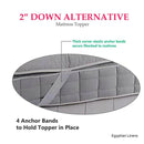 Plush Fiber 2 Inches Mattress Topper Down Alternative Anchor Bands