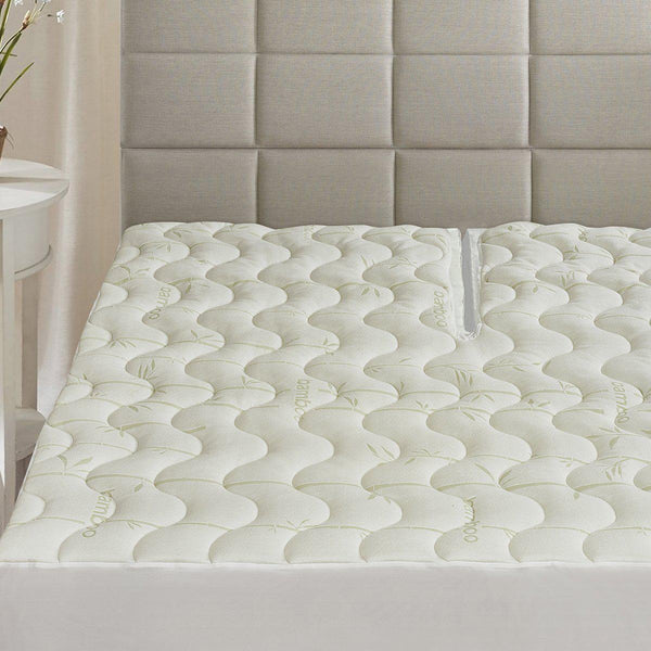 Top Split King ( Flex King ) Waterproof Bamboo Jacquard Mattress Pad-Royal Tradition-Egyptian Linens