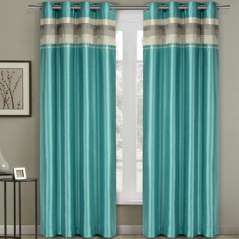 Milan Lined Blackout Curtains with Grommets Single Panel-Royal Tradition-54x63" Panel-Blue-Egyptian Linens