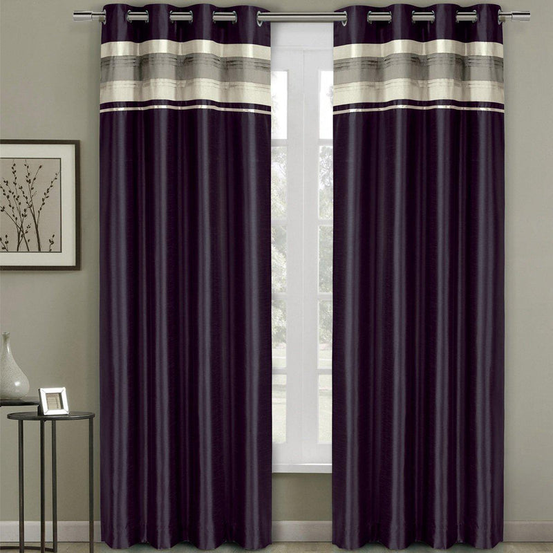 Milan Lined Blackout Curtains with Grommets Single Panel-Royal Tradition-54x63" Panel-Plum-Egyptian Linens