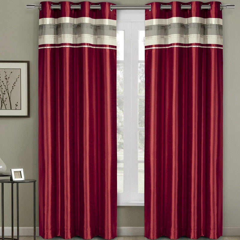 Milan Lined Blackout Curtains with Grommets Single Panel-Royal Tradition-54x63" Panel-Red-Egyptian Linens