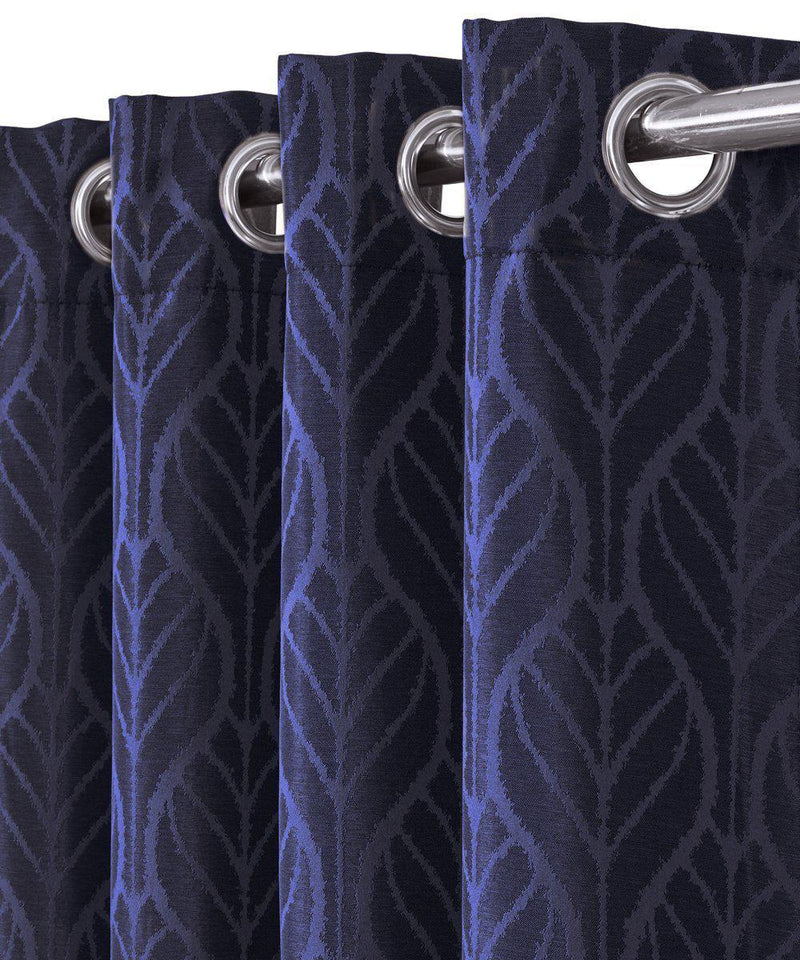 Pair Hilton Blackout Curtains Jacquard Thermal Insulated Set of 2 Panels-Royal Tradition-Egyptian Linens